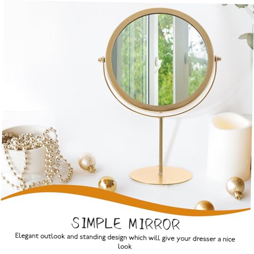 Espejo de maquillaje redondo de mesa Zerodeko dorado miniatura 4