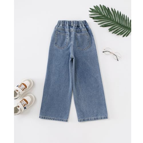 Baggy Jeans for Girls Graphic Prints Ripped Wide Leg Pants Heart Butterfly Elastic Waist Cute Jeans for Girls Y2K Streetwear3