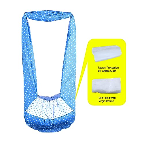 Image of Beetot New Born Baby Swing Cradle (Jhula) | Cradle Set With Mosquito Net, Spring And Triangle Hanger | Weight Capacity Up To 20Kg | Age From 0-12 Months | Bismark Premium (Dark Blue) - Cotton