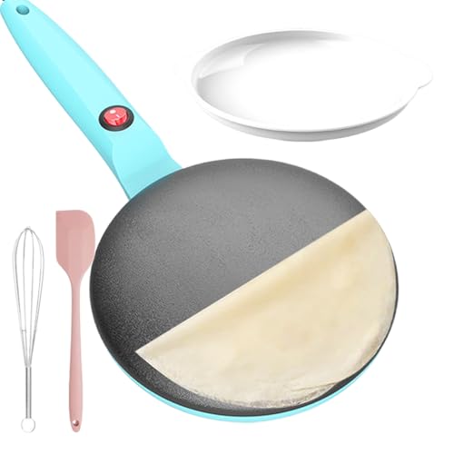 Crepiera elettrica - Crepiera manuale da 7,8 pollici, controllo automatico della temperatura, rivestimento antiaderente, facile pulizia | elettrica per pancake, frittate, crostate all' e