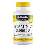 Healthy Origins Vitamin D3 5, 000 IU (Non-GMO), 360 Softgels