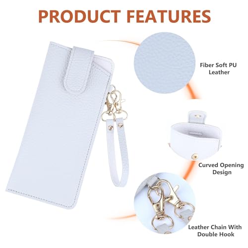 Image of Leather Sunglasses Pouch with Holster Clip, Portable Eyeglass Organizer Pouch Bags for Travel Hanging Backpack