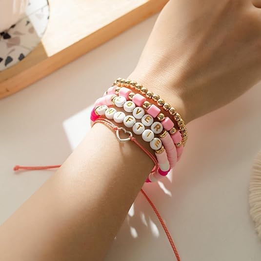 Miniatura 3 de SALBFL Pulseras elásticas para mujer, pulseras de cuentas, pulseras con dijes para mujeres, conjunto de pulseras, pulseras apilables, pulsera de