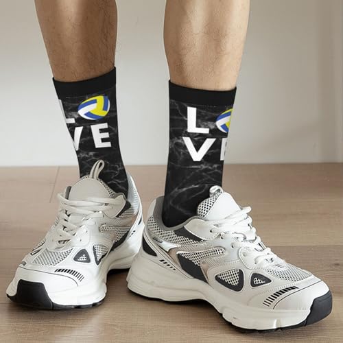 Love Volleyball Unisex Cushion Crew Sock Soft Casual Mid-Calf Socks2