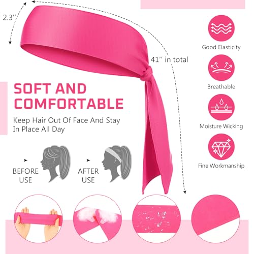 Image of Hiboom 30 Pack Tie Headband Bulk Sports Tennis Head Tie Ninja Karate Tie Back Athletic Sweatbands Adjustable Hair Bands for Women Men Basketball, Football, Soccer, Running, Yoga Workout