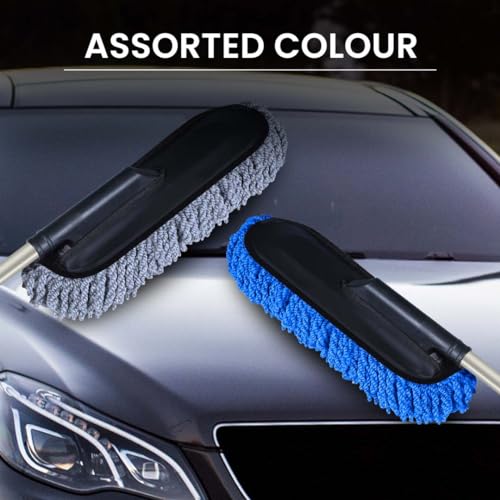 Autofy MAJIKO-3 Soft Microfiber CarDuster CarBrush for Car Cleaning Surface Wet & Dry Duster Multipurpose Home Duster Kitchen Cleaning (Extendable) Dusting Brush ‎(Assorted Colour)
