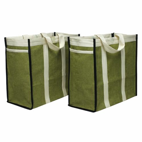 Image of (#B2B21CA L Eco Friendly Reusable Fabric Grocery Vegetable Shopping jhola Bag Heavy Canvas1pc only Large LxWxD 18x11x15 inch