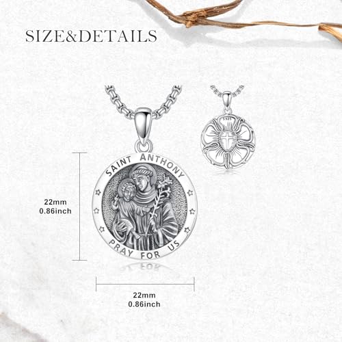 Saint Necklace Michael/Christopher/Sebastian Necklace 925 Sterling Silver Patron Amulet Medal Religious Jewelry for Men Women4
