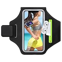 GlasFlength Handytasche Joggen, Handyhalterung Joggen Mit Kopfhörer Tasche Sportarmband Handy Universal Arm Running Armband für iPhone 15/14/13/12/11 Samsung Galaxy S24/S23/S22 (6,7 Zoll)