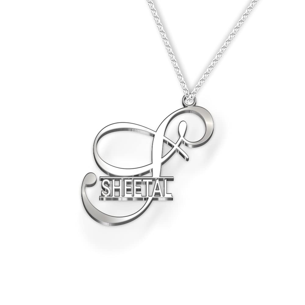 DREAMRAX Sheetal Name Necklace in Silver Polish – Big Initial Letter with Name in Capitals, Personalized Jewelry for Women, Anti-Tarnish & Splash Proof, Custom Gift, Bold Design, Best for Gifting (B09GRGJWR3) Amazon Price History, Amazon Price Tracker