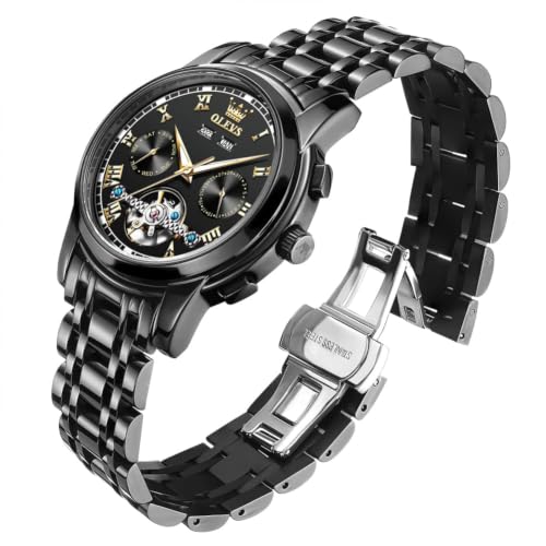 Image of OLEVS Watches for Men Stainless Steel Business Dress Large Easy to Read Analog Watch Waterproof Luminous Casual Luxury Men Watch