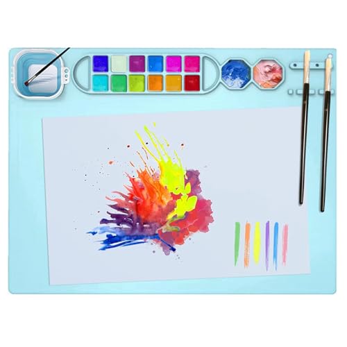 Kujinova Silicone Craft Mat, 20"16" Silicone Painting Mat, Painting Station Mat, Silicone Painting mat for Kids, for Crafting Watercolour Painting Cutting Art Creation Clay and DIY Projects