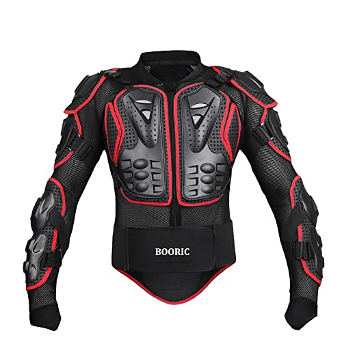 BOORIC Motorcycle Full Body Armor Protective Jacket Racing Jacket Sport Motocross Spine Chest Motocross (L)