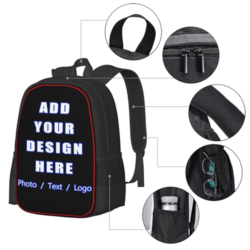 OHORTEB Custom Backpack for Adults Men Women Personalized Text Logo Photo Large-capacity Casual Travel Laptop Bag for Work (Large)3