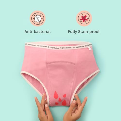 Image of superbottoms MaxAbsorb Period Underwear | India's 1st Period Panty Made with Bamboo Cotton | 8Hr Absorption | No Leaks, No Stains | Odour-Free, High Waist, Full Coverage