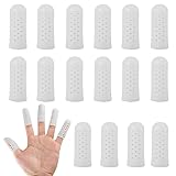 16 Uds Dedales de Gel, Blanco Dedales de Gel con Orificios de Aire Transpirables Protectores de Dedos de Gel Tapas de Dedos para Protección Fundas para Dedos Protección