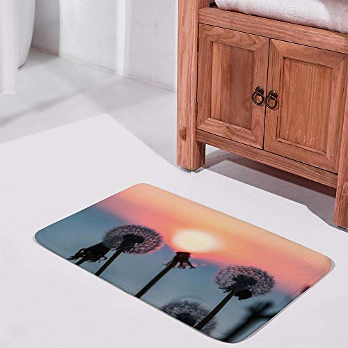 Tapis de bain antidérapant en microfibre absorbante pissenlit