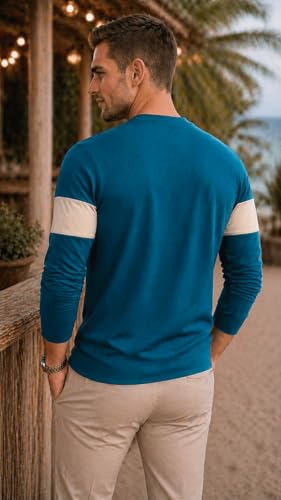 Image of The Dry STATEMen's Full Sleeve Basic Fit T-Shirt with Contrast Tipping Details Neck