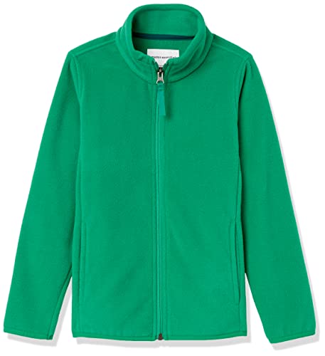 Amazon Essentials Boys' Polar Fleece Full-Zip Mock Jacket - Discontinued Colors, Kelly Green, X-Large