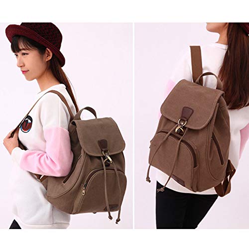 Mochila casual de señoras en color caqui ideal para viajes cotidianos y uso escolar diario 3