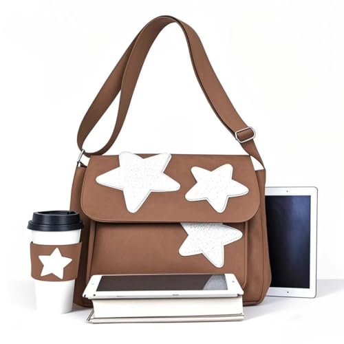 Y2K Messenger Bag for Women, Lightweight Spacious Stars Tote Purse with Cute Coin Purse, Crossbody Shoulder Bag,everyday bag2