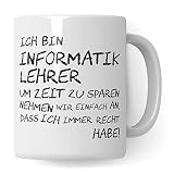 Pagma Druck Informatik Lehrer Tasse, Geschenk für Informatiklehrer, Kaffeetasse Geschenkidee Informatik Lehrer Tasse Infolehrer lustig, Kaffeebecher Lehramt Schule Abschied Abschluss Witz