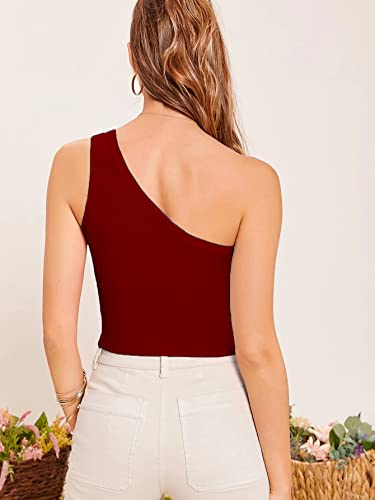 Image of Istyle Can Women's & Girls' Solid Square Neck Ribbed /Knitted Sleeveless Single Shoulder Stretchable Slim Fit Crop Tank Top