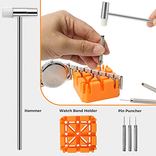Image of Watch Repair Kit, Professional Watch Battery Replacement Tool Watchband Link & Back Remover Spring Bar Repairing Tool Kit (122)