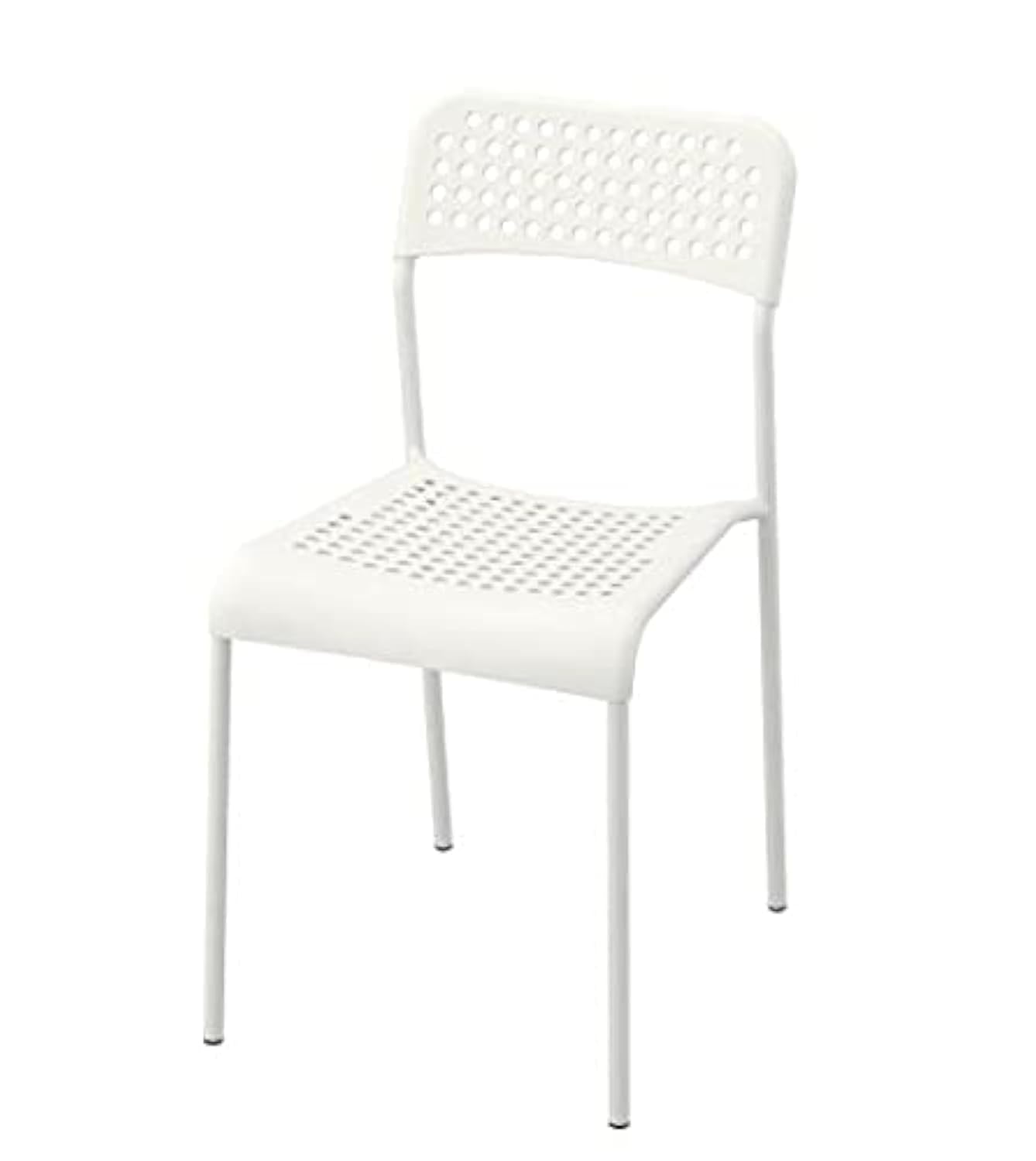 Ikea Steel, Epoxy/polyester powder coating Adde Chair (White) Pack of 4-image-17