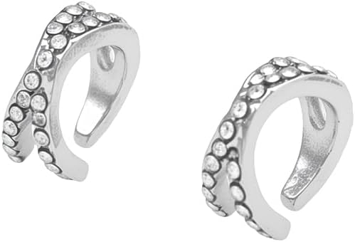 2Pcs Silver Ear Cuffs Non Piercing Adjustable Cuff Earrings for Women Cubic Zirconia Clip On Cartilage Helix Conch Fake Earrings Hypoallergenic - Image 2