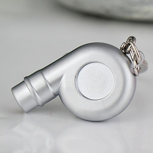 Image of maycom Creative Spinning New Chrome Matte Silver Turbo Turbocharger Keychain Key Chain Ring Keyring Keyfob,make Whistle Sound