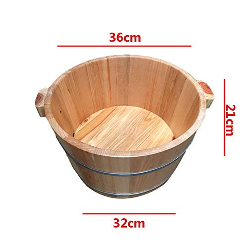 Baño de pies de madera natural estilo barril con tapa miniatura 3