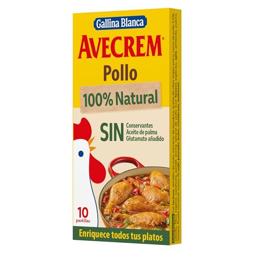 Gallina Blanca - Avecrem Pollo Natural 100%, 10 Pastillas