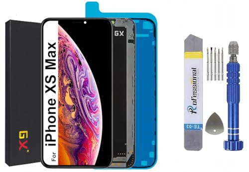 ItGo Hard OLED Display für iPhone XS Max A1921 A2101 LCD Bildschirm Ersatz Touchscreen mit Werkzeug Schwarz mit Rahmen Hohe Qualität