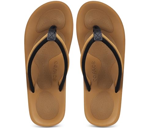 Image of COFACE Flip Flops For Women with Arch Support Comfortable Yoga Mat Orthopedic Sandals Lightweight Womens Flip-Flop