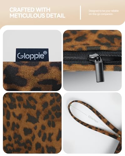 Image of Gloppie Leopard Small Makeup Bag for Purse Wristlet Cosmetic Bag for Women
