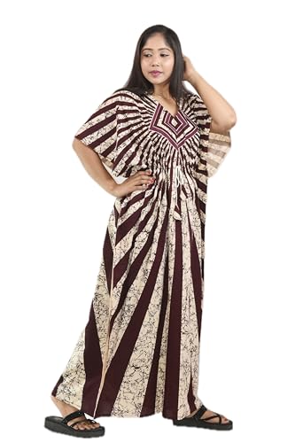 Image of Pure Cotton Indonesian Kaftan Nighty Full Length