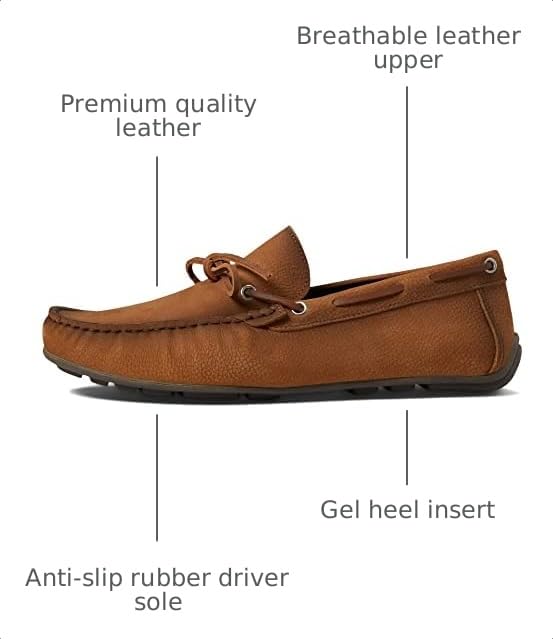 Image of Men's Genuine Leather Casual Slip on Tie-Bow Loafers