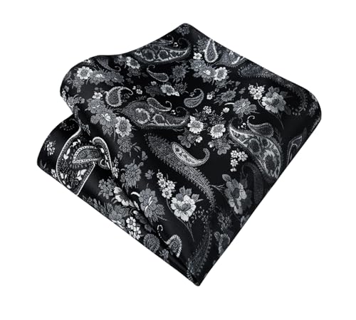 Image of Enlision Ties for Men Floral Tie Handkerchief Cufflinks Set Formal Flower Classic Mens Necktie & Pocket Square Wedding