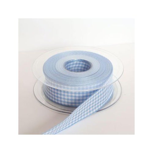 Ruban Vichy 25mm : Vendu au Mètre - Bleu Cover