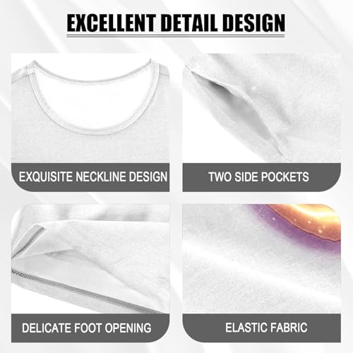 Donut Colorful Sprinkles White Pajama Set Short Sleeve Pajamas Shorts Sets Cotton PJS 2 Piece Clothes Set 5Y4