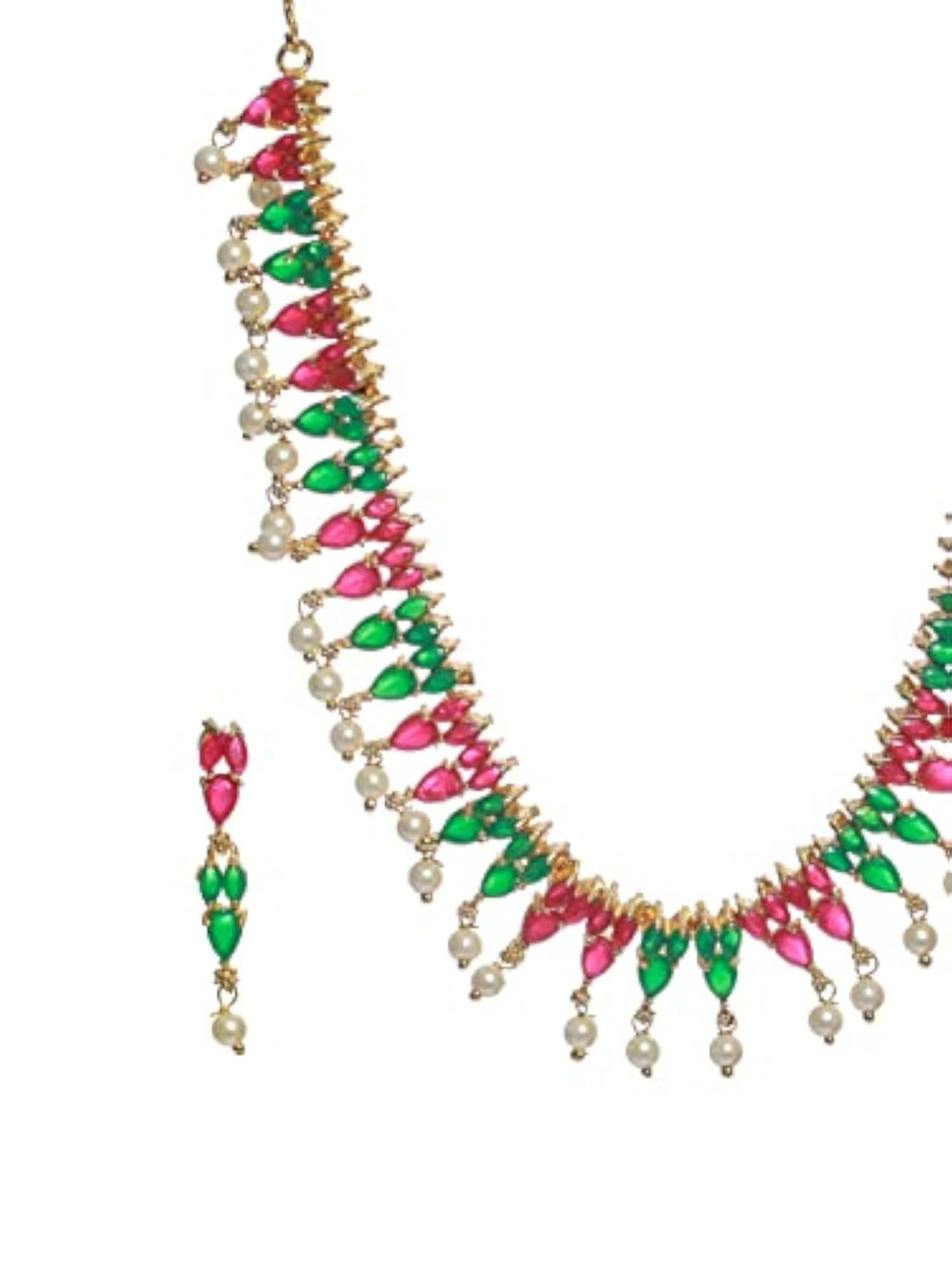 Leaf Pattern Plated Jewellery Set, Nature Inspired