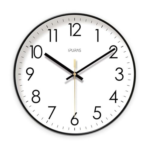 掛け時計 壁掛け時計 直径30cm 時計 壁掛け おしゃれ デジタル 北欧 静音 非電波 オシャレ Wall Clock 連続秒針 自宅 寝室 部屋飾り 取付簡単 フック付き（電池を含みません）