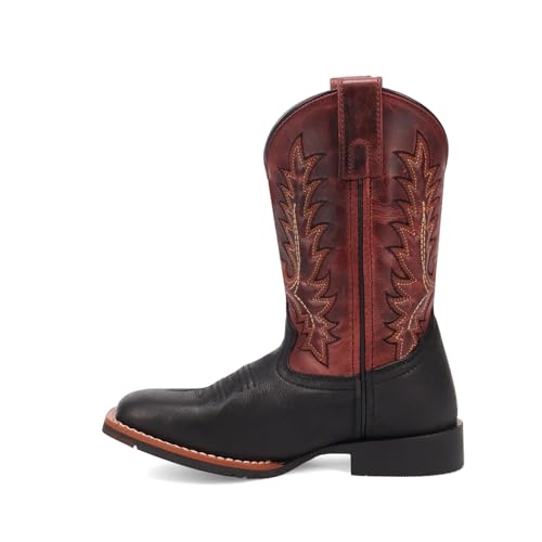 Dan Post Western Boots Boys Leather Dexter 9.5 Child Black Red DPC40013