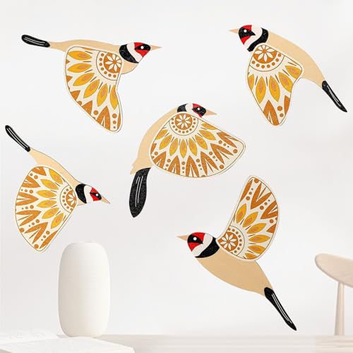 BSITSSS 5 Piezas Decoración de Pared de Playa, Maritimo Efecto Madera Pájaros, Adornos Pared, Wall Art para Salón, Dormitorio, Baño, Pasillo, Casa de Vacacione