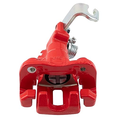 Image of TRQ Rear Right Brake Caliper w /Bracket Performance Red Passenger Side