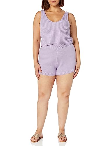 Image of The Drop Womens Sylvie Cotton Blend V-Neck Cropped Sweater Tank