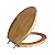 Comfort Seats C1B1E-17BN Designer Solid Wood Toilet Seat with PVD Brushed Nickel Hinges, Elongated, Oak