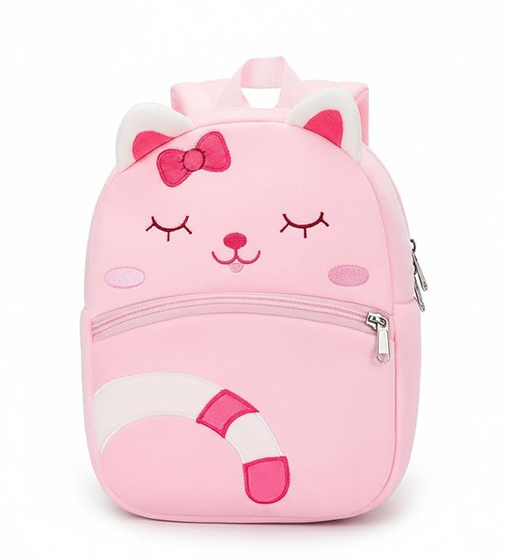Image of Frantic Cute Backpack for Nursery Children Soft Plush Velvet Cartoon Animal Plush Preschool Mini Travel Bags for Baby Girl & Baby Boy Ideal for Girls, Boys & Toddlers, 2-5 Years