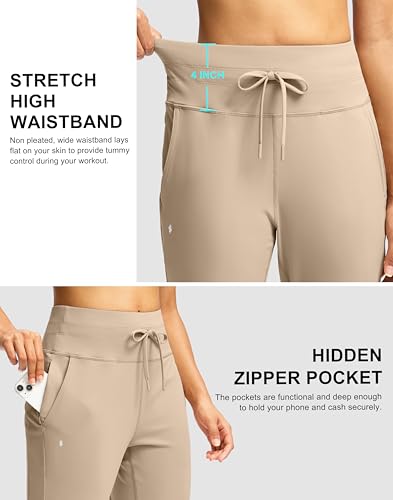 Image of Soothfeel Womens Joggers with Zipper Pockets High Waisted Sweatpants Athletic Leggings Pants for Workout Running Yoga
